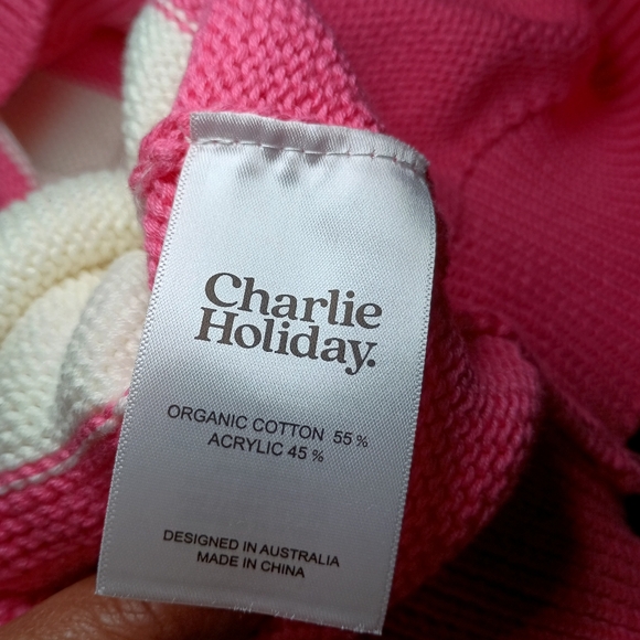 Charlie Holiday Oversized Sunset Strip Penny Knit Sweater Size 6 - Picture 6 of 8